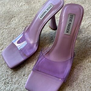 Steve Madden ELATED Purple Lavender Heels see through size 7.5
